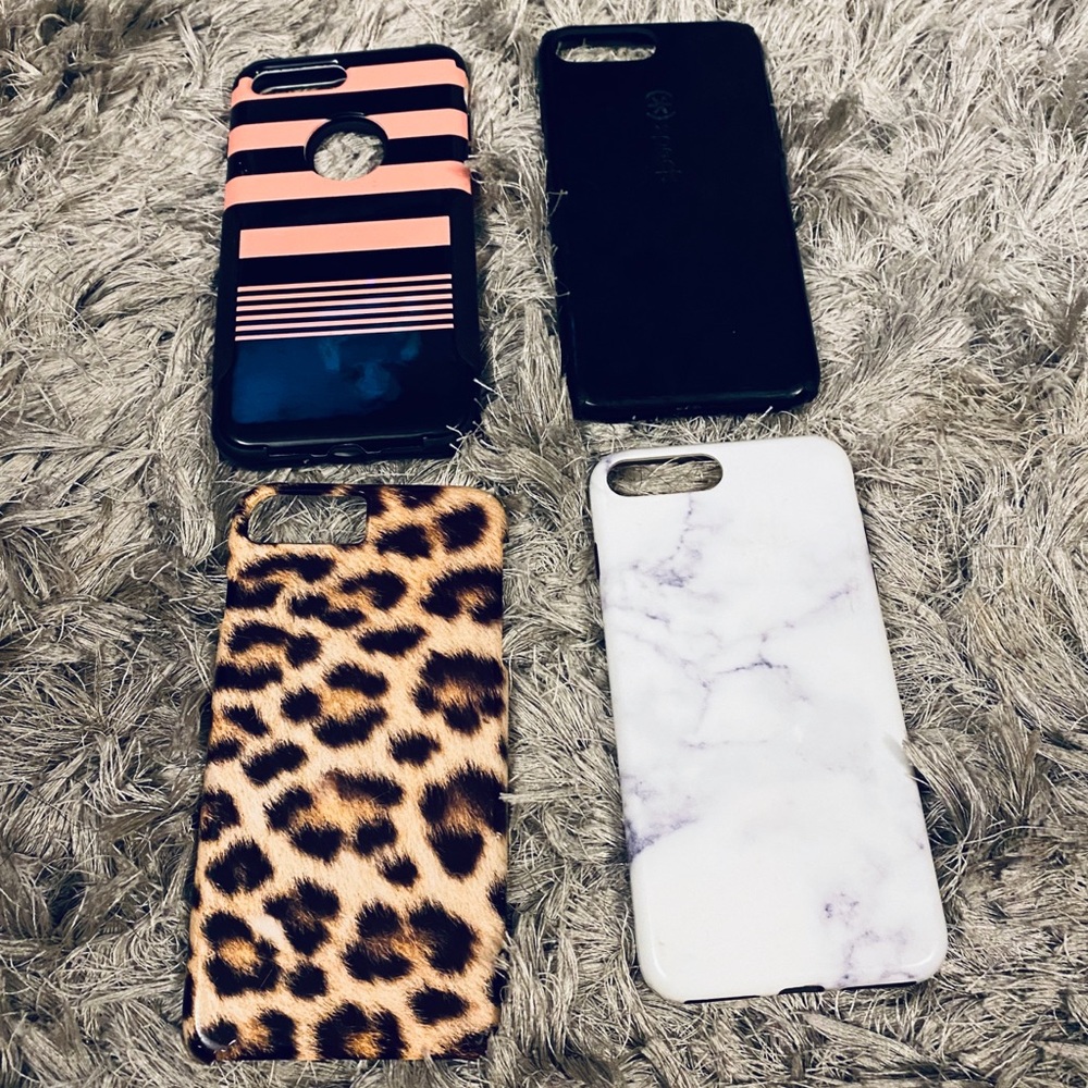 Leopard Speck Marble Stripe Iphone 7 Plus Case